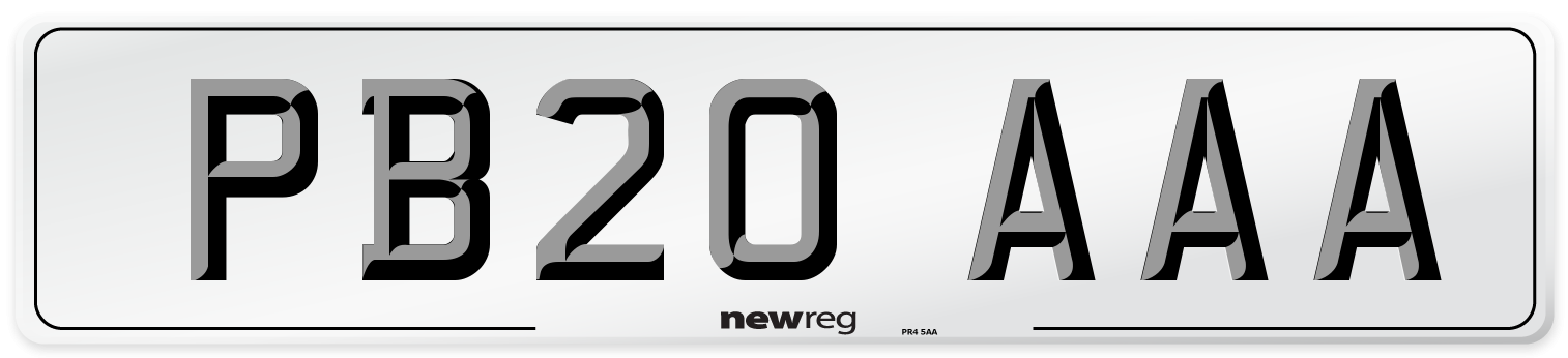 PB20 AAA Number Plate from New Reg